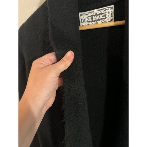Pink Martini  Black Wool Long Sleeved Open Stockport Cardigan - Picture 7 of 11